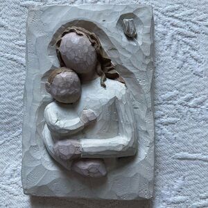 Willow tree, mother and child plaque